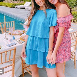 Zara Blue Tiered Mini Dress